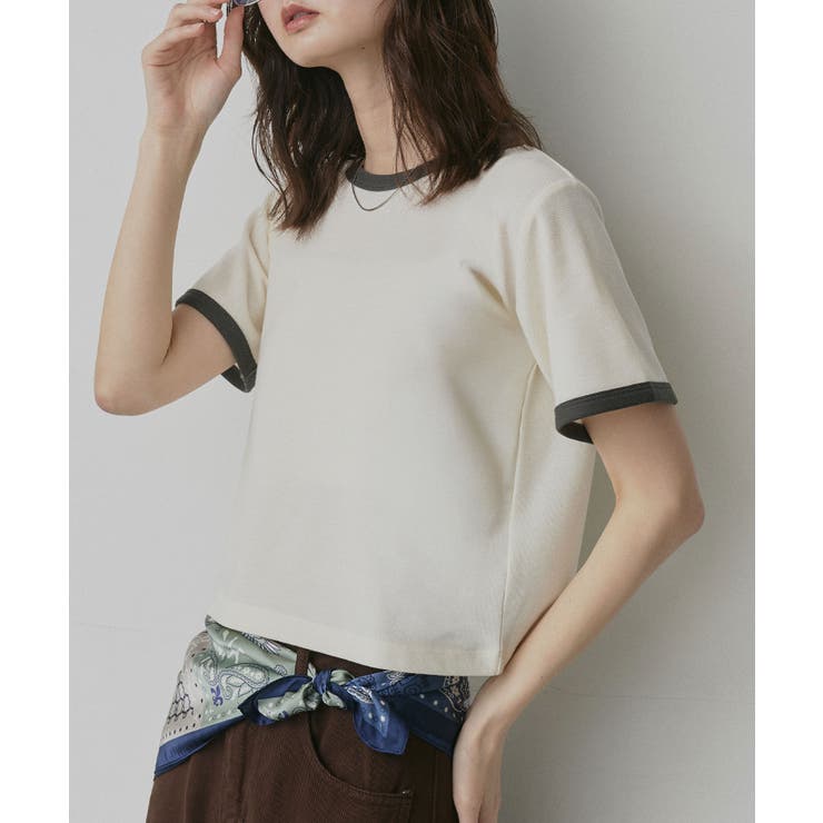 【2026SS新作】ショート丈 リンガーデザインTシャツ | ad thie | 詳細画像13 