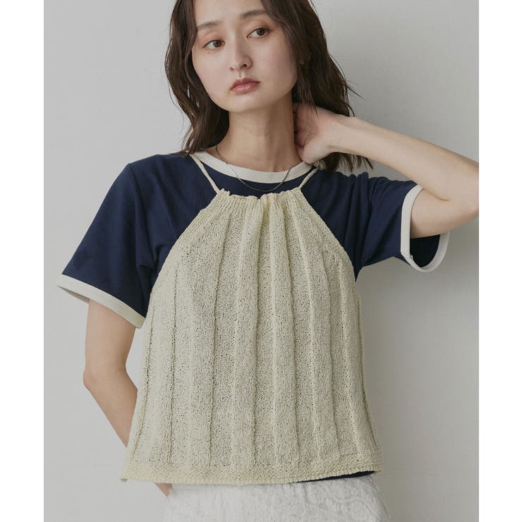 【2026SS新作】ショート丈 リンガーデザインTシャツ | ad thie | 詳細画像21 