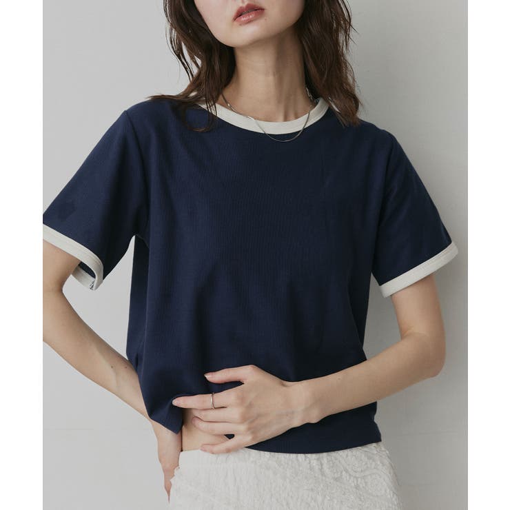 【2026SS新作】ショート丈 リンガーデザインTシャツ | ad thie | 詳細画像23 