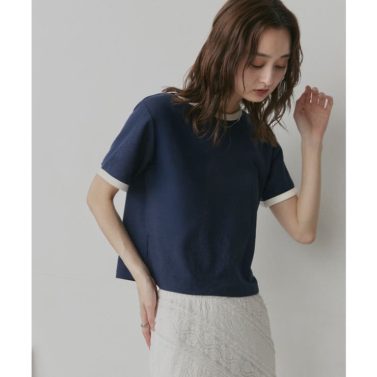 【2026SS新作】ショート丈 リンガーデザインTシャツ | ad thie | 詳細画像25 
