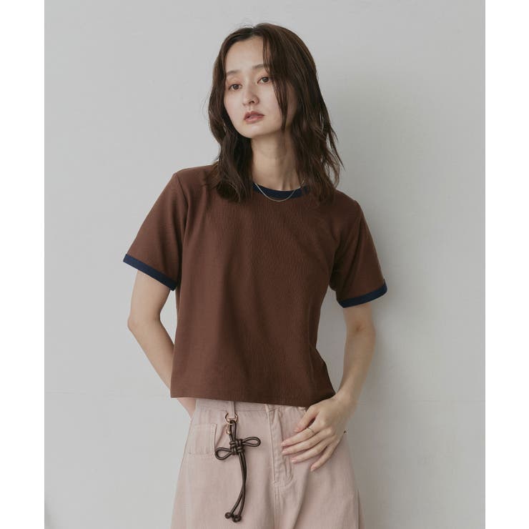 【2026SS新作】ショート丈 リンガーデザインTシャツ | ad thie | 詳細画像31 