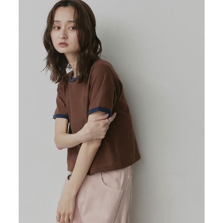 【2026SS新作】ショート丈 リンガーデザインTシャツ | ad thie | 詳細画像32 