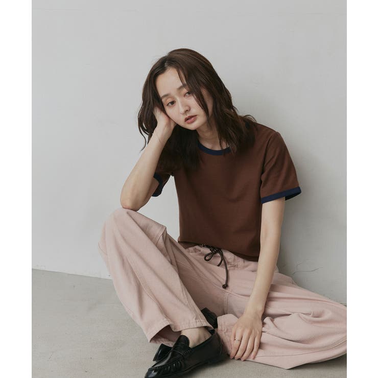 【2026SS新作】ショート丈 リンガーデザインTシャツ | ad thie | 詳細画像33 