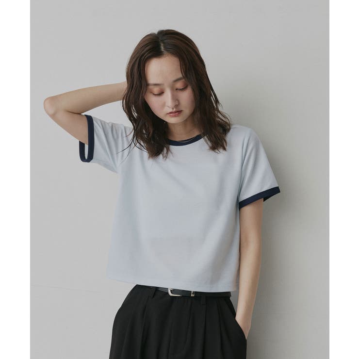 【2026SS新作】ショート丈 リンガーデザインTシャツ | ad thie | 詳細画像38 