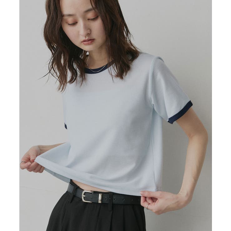 【2026SS新作】ショート丈 リンガーデザインTシャツ | ad thie | 詳細画像39 
