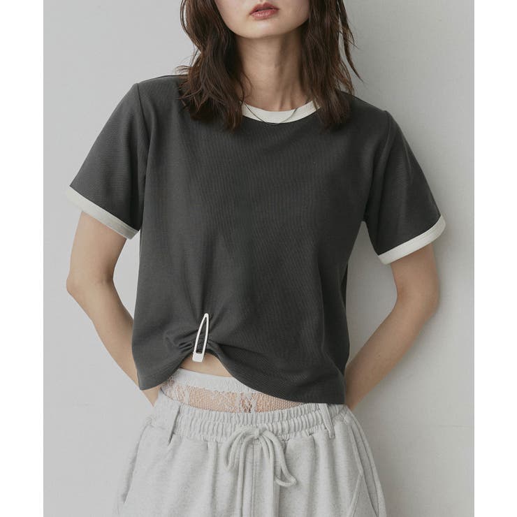 【2026SS新作】ショート丈 リンガーデザインTシャツ | ad thie | 詳細画像4 