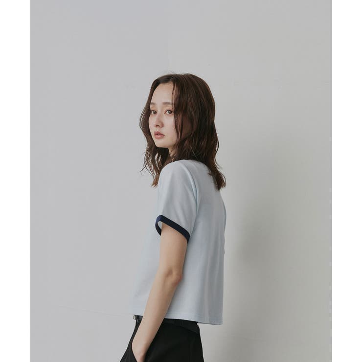 【2026SS新作】ショート丈 リンガーデザインTシャツ | ad thie | 詳細画像40 