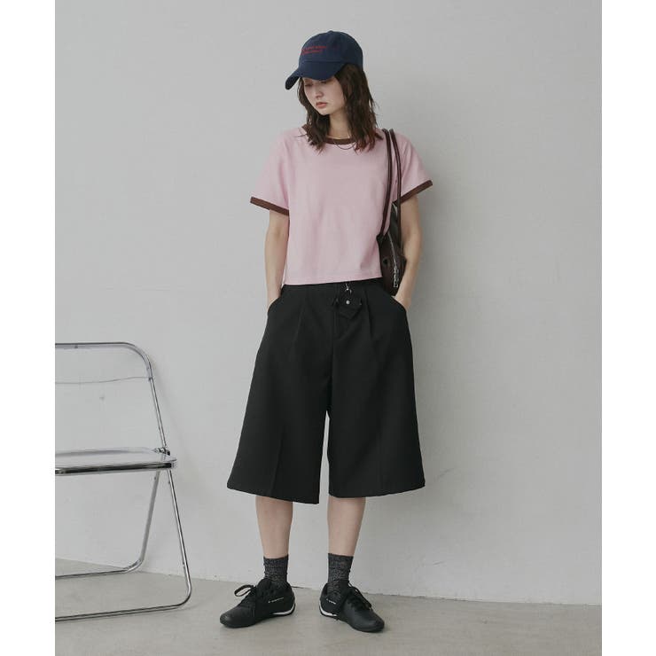 【2026SS新作】ショート丈 リンガーデザインTシャツ | ad thie | 詳細画像45 
