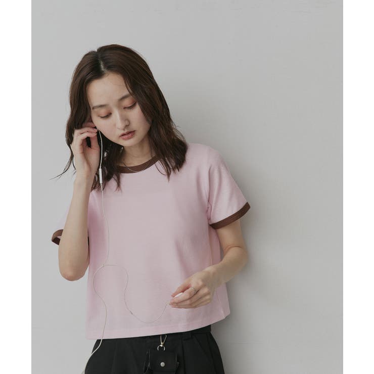 【2026SS新作】ショート丈 リンガーデザインTシャツ | ad thie | 詳細画像48 