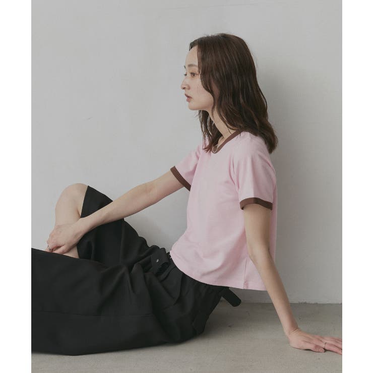 【2026SS新作】ショート丈 リンガーデザインTシャツ | ad thie | 詳細画像52 