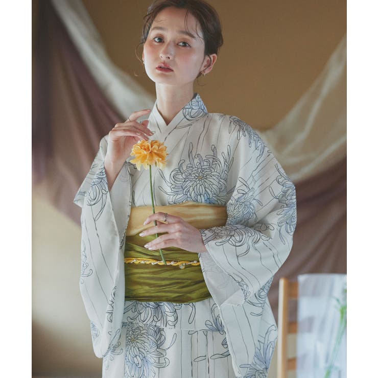【2026SS新作】糸菊柄 セパレート浴衣4点セット ワンピースタイプ | ad thie | 詳細画像5 