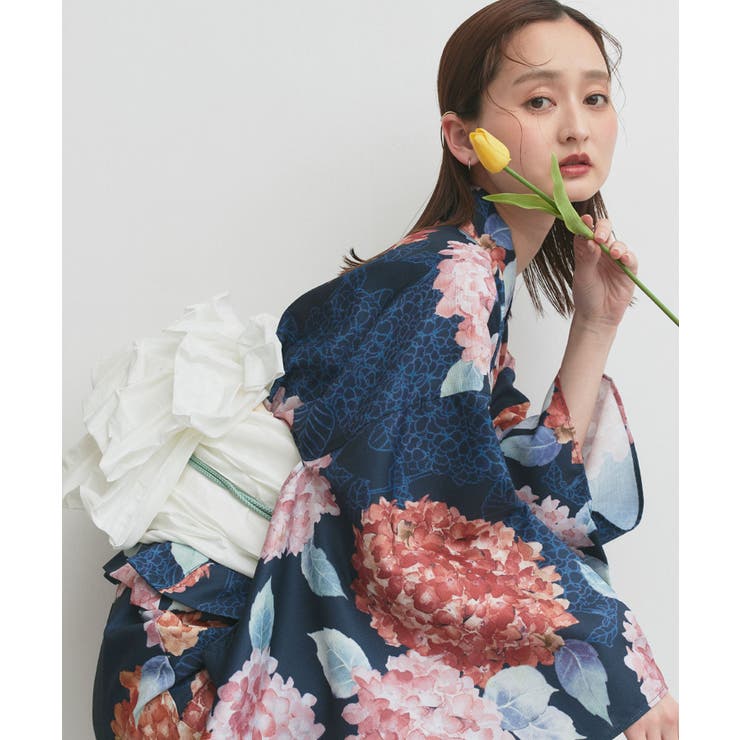 【2026SS新作】紫陽花柄 セパレート浴衣4点セット ワンピースタイプ | ad thie | 詳細画像20 