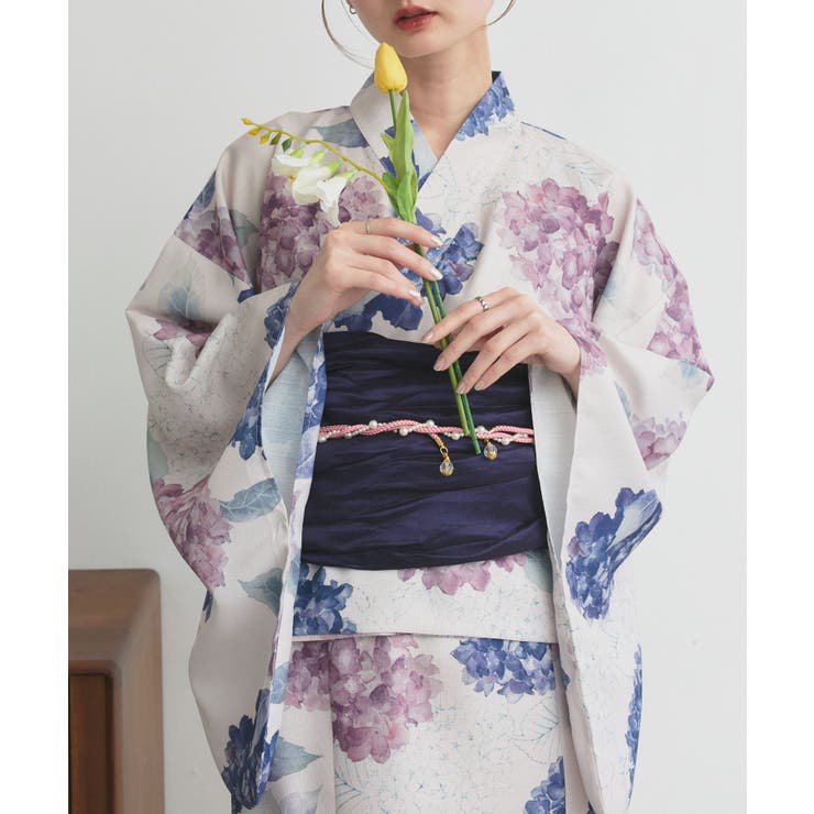 【2026SS新作】紫陽花柄 セパレート浴衣4点セット ワンピースタイプ | ad thie | 詳細画像35 