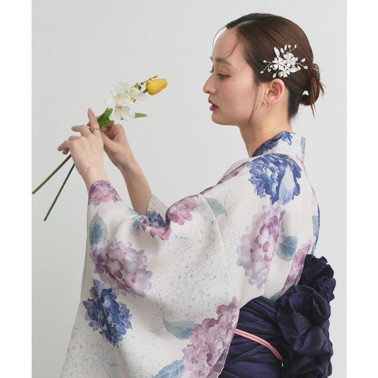 【2026SS新作】紫陽花柄 セパレート浴衣4点セット ワンピースタイプ | ad thie | 詳細画像36 