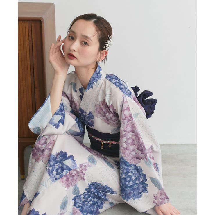 【2026SS新作】紫陽花柄 セパレート浴衣4点セット ワンピースタイプ | ad thie | 詳細画像40 