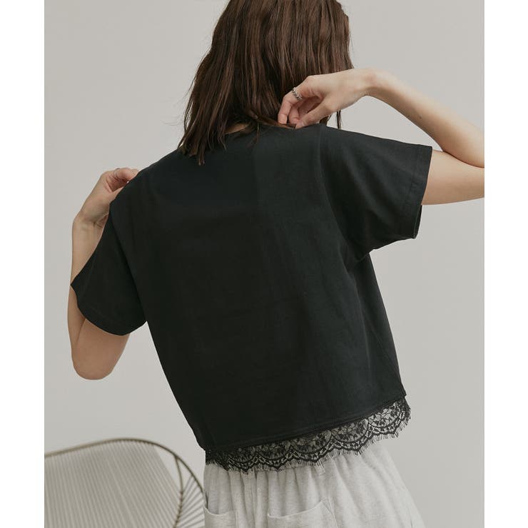 【2026SS新作】レースドッキングショート丈Tシャツ | ad thie | 詳細画像20 