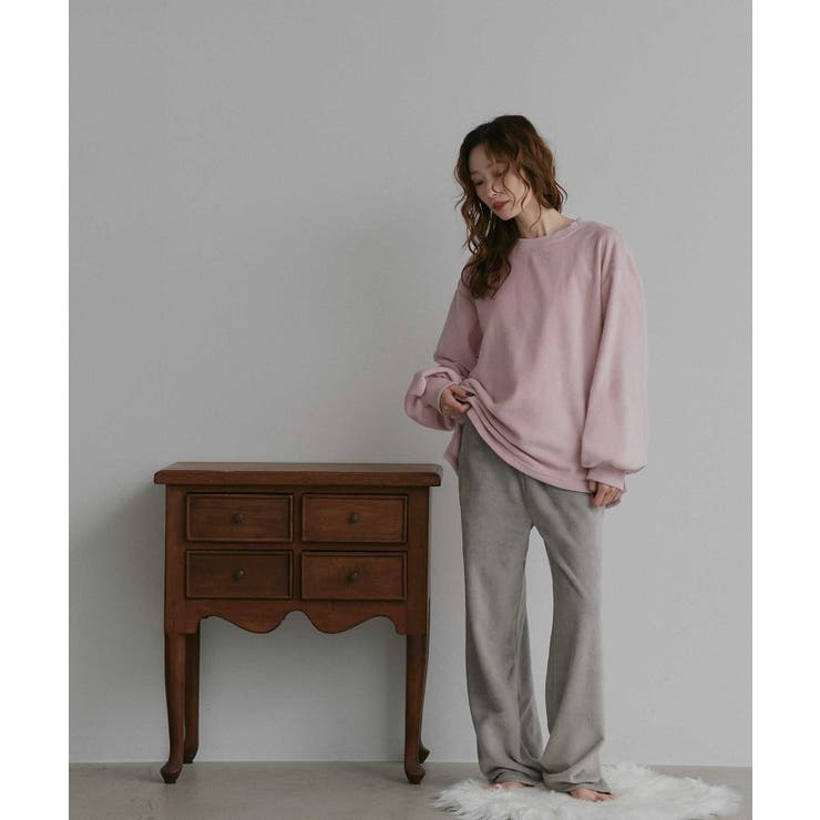 【2026AW新作】フリースプルオーバー 腹巻付きイージーワイドパンツ セット | ad thie | 詳細画像30 