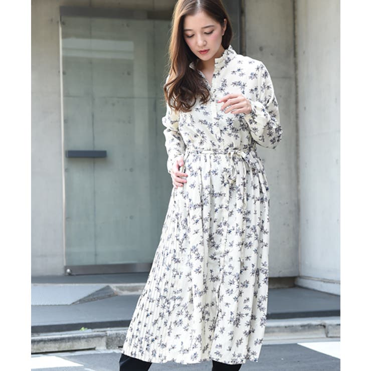 バックプリーツ花柄シャツワンピース[品番：ADEW0000085]｜ad thie 