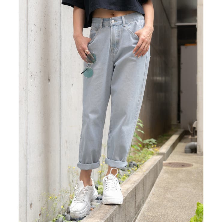 後ゴムデニムパンツ ハイウエスト パンツデニム[品番 後ゴムデニムパンツ ハイウエスト パンツデニム[品番