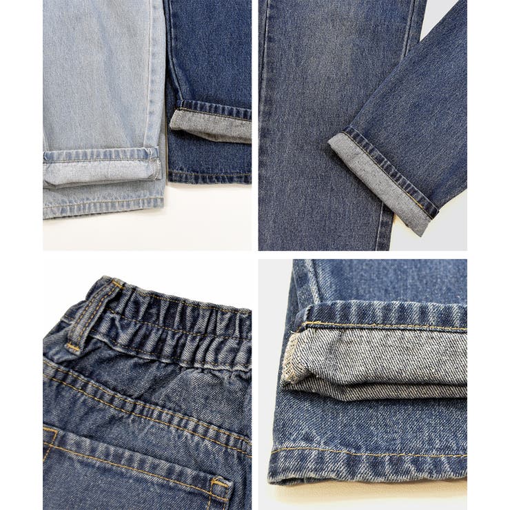 後ゴムデニムパンツ ハイウエスト パンツデニム[品番
