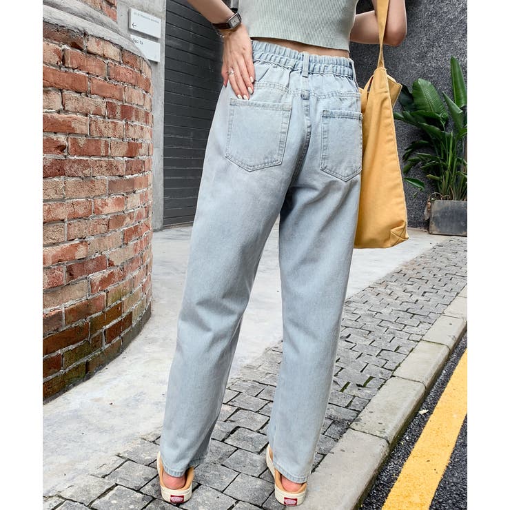 後ゴムデニムパンツ ハイウエスト パンツデニム 品番 Adew Ad Thie アドティエ のレディースファッション通販 Shoplist ショップリスト