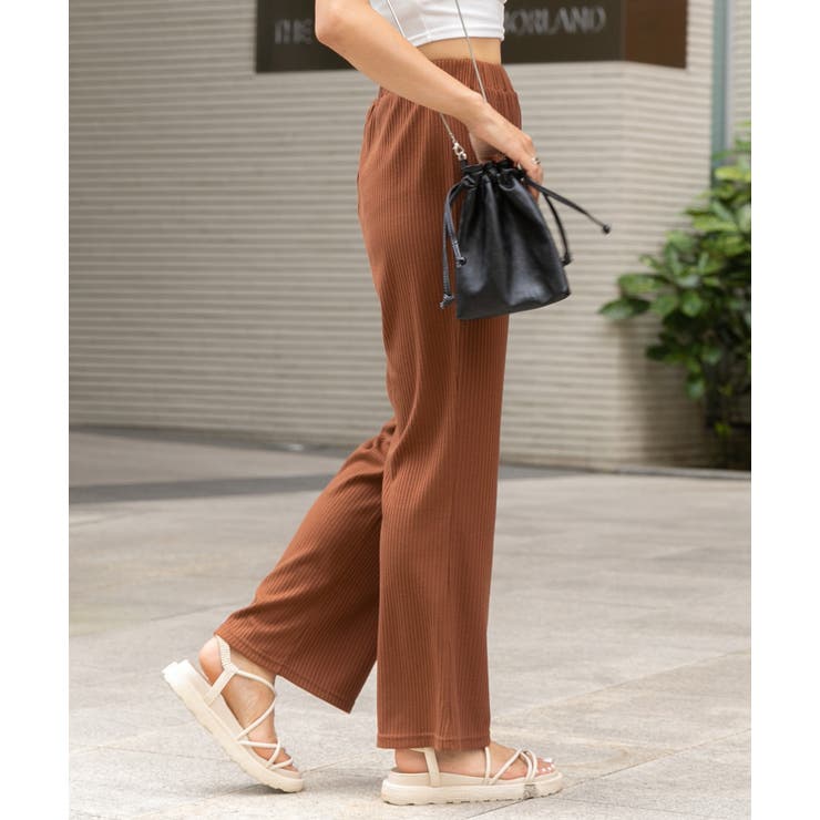 リブイージーカットパンツ レディース パンツ | ad thie | 詳細画像5 