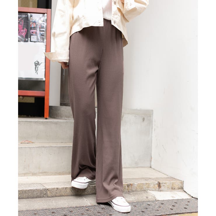 リブイージーカットパンツ レディース パンツ[品番：ADEW0000140