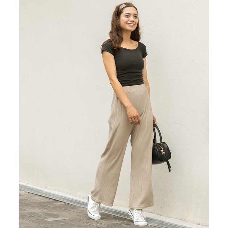 リブイージーカットパンツ レディース パンツ | ad thie | 詳細画像10 