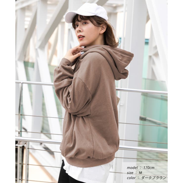 裏シャギー裏起毛ドロップショルダーBIGパーカー スウェット | ad thie | 詳細画像15 