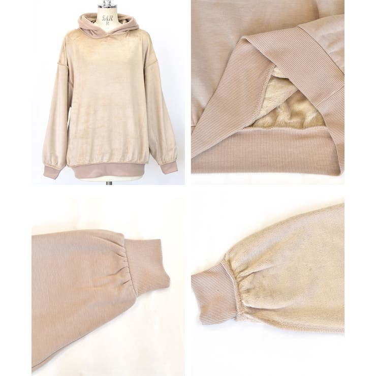 裏シャギー裏起毛ドロップショルダーBIGパーカー スウェット | ad thie | 詳細画像24 