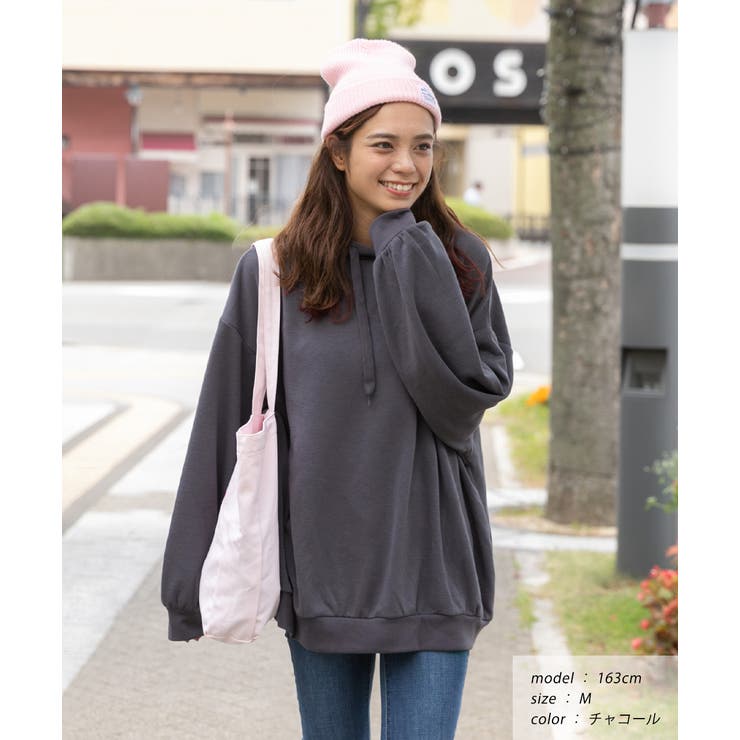 裏シャギー裏起毛ドロップショルダーBIGパーカー スウェット | ad thie | 詳細画像8 