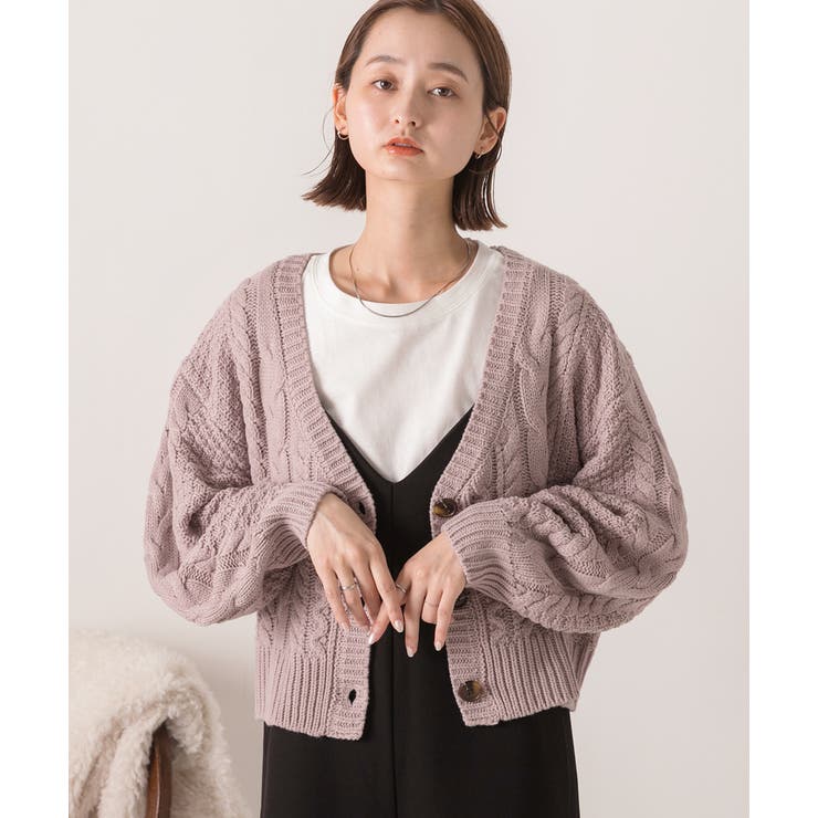 ボリュームスリーブ ケーブルニットカーディガン | ad thie | 詳細画像19 