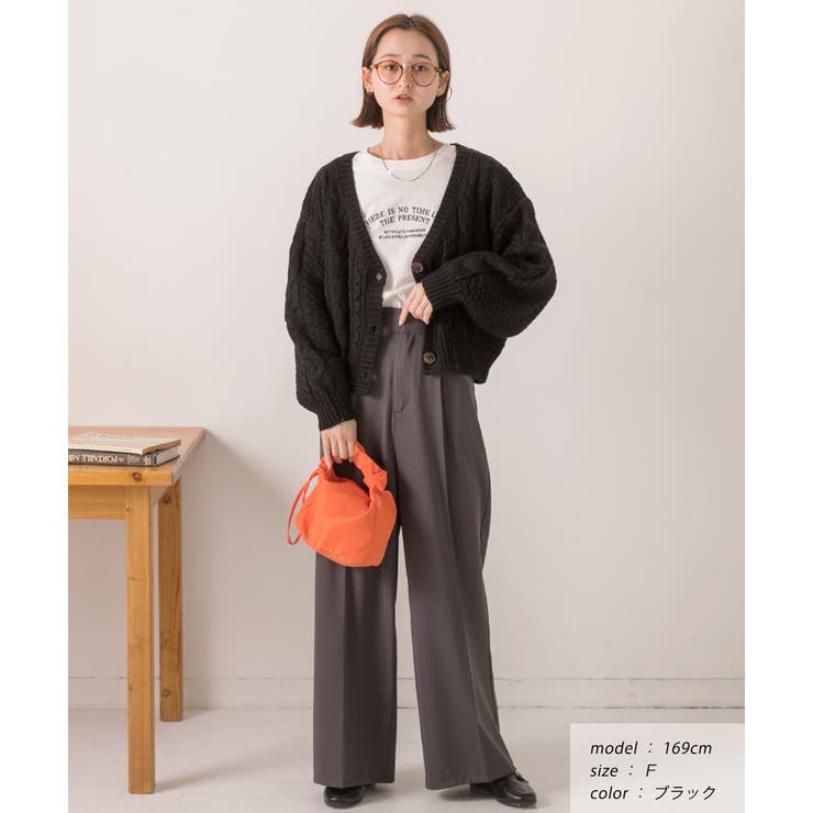 ボリュームスリーブ ケーブルニットカーディガン | ad thie | 詳細画像23 