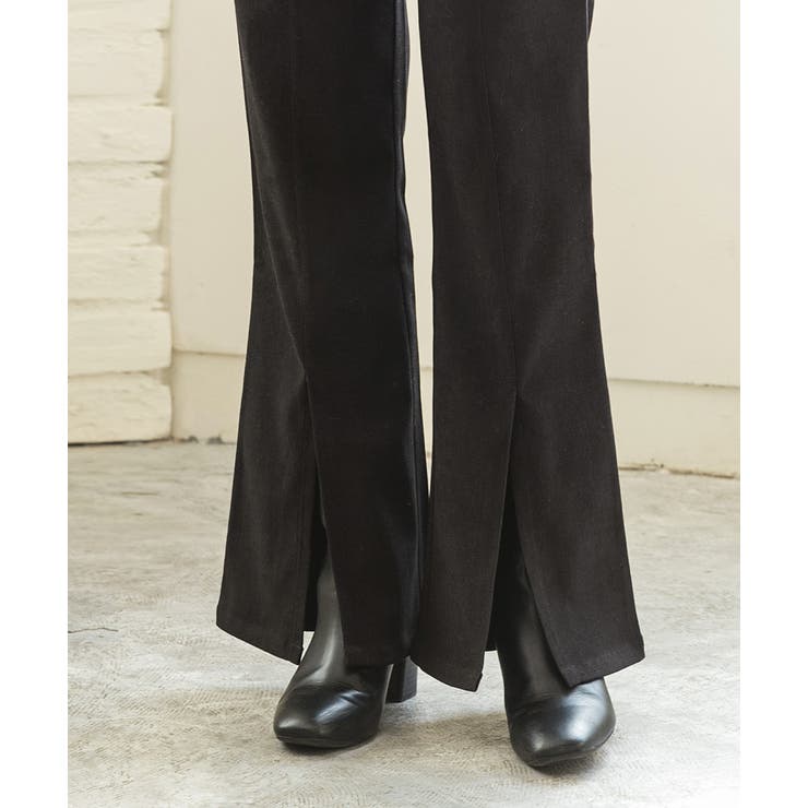 センターシームスリットパンツ マリンボタン セミフレア | ad thie | 詳細画像17 