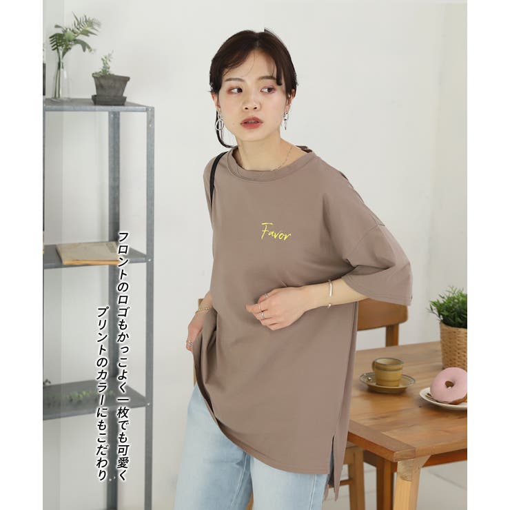 バックフォトプリントチュニックTシャツ[品番：ADEW0003530]｜ad thie