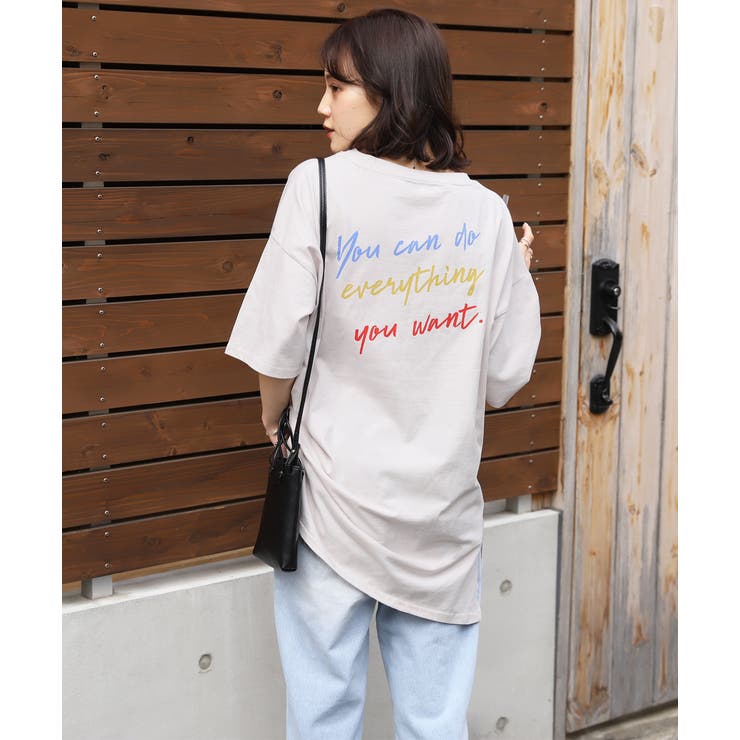 蛍光ロゴプリントチュニックTシャツ [品番：ADEW0003531]｜ad thie