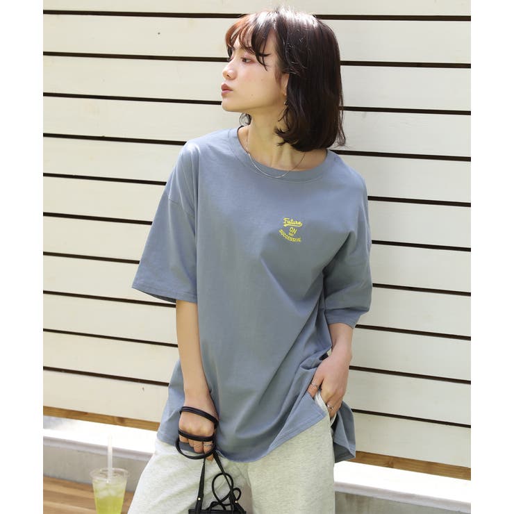 ワンポイント刺繍チュニックTシャツ[品番：ADEW0003532]｜ad  thie（アドティエ）のレディースファッション通販｜SHOPLIST（ショップリスト）