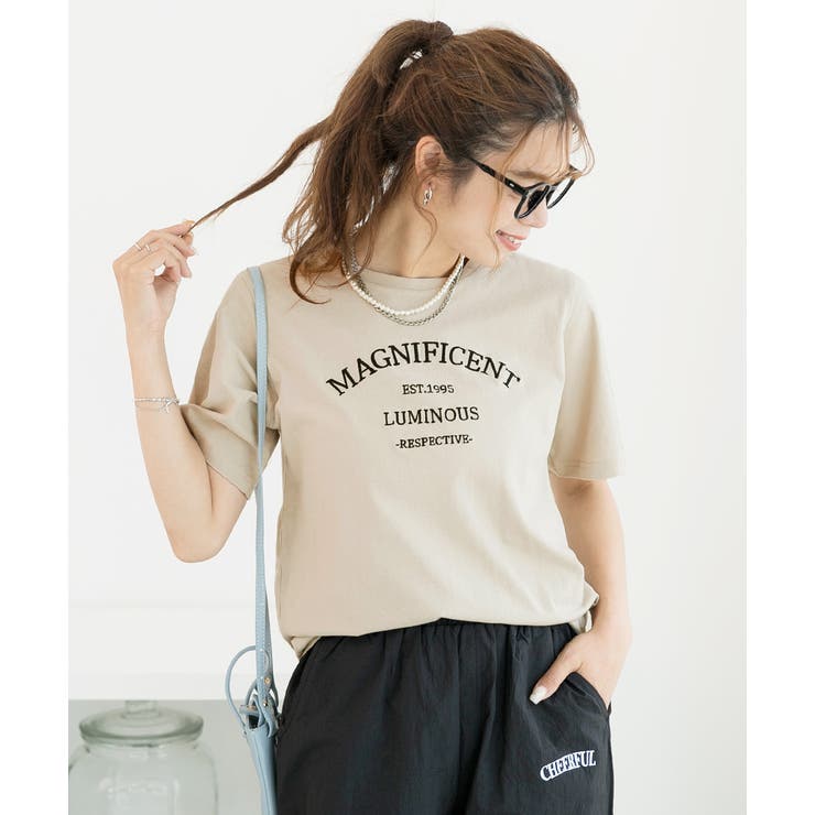 コットン100％ 刺繍ロゴTシャツ[品番：ADEW0003664]｜ad thie ...