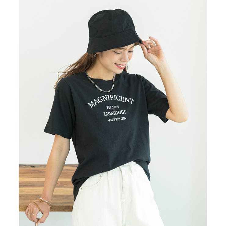 【上質コットン】D&G ロゴ刺繍＆ポケット コットン Tシャツ コットン100％ 刺繍ロゴTシャツ[品番：ADEW0003664]｜ad thie