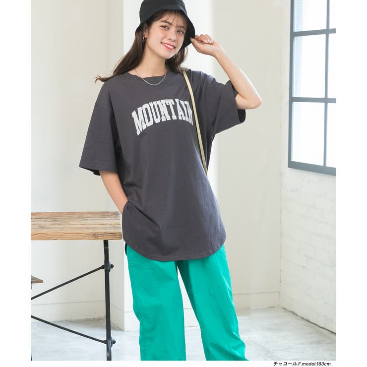 ラウンドサイドスリット グランジロゴTシャツ | ad thie | 詳細画像15 
