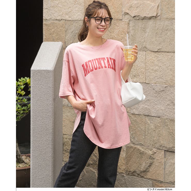 ラウンドサイドスリット グランジロゴTシャツ | ad thie | 詳細画像7 