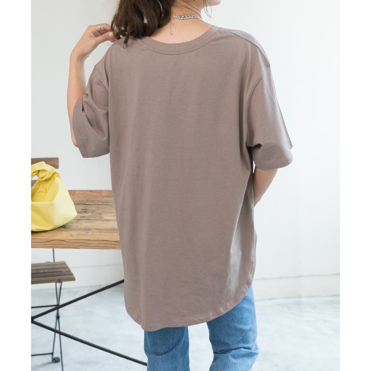 ラウンドサイドスリット グランジロゴTシャツ | ad thie | 詳細画像9 