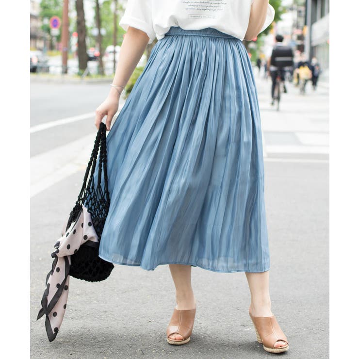 楽天市場】【OUTLET SALE】スカート《サテンプリーツロング