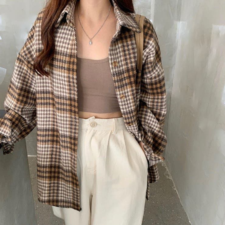 美品 dhal チェックシャツ ダル チェックシャツ オーバーサイズ ネルシャツ 起毛[品番