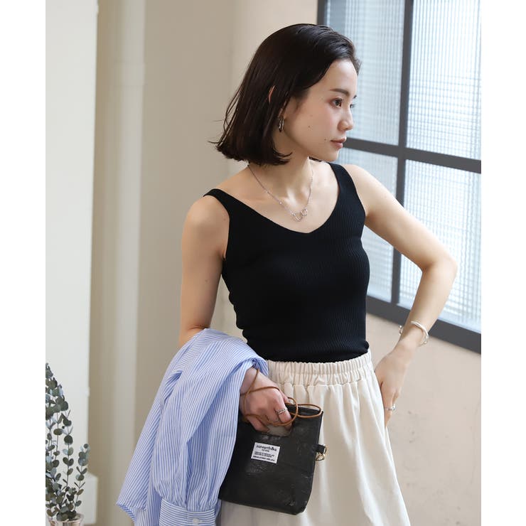 Ada. タンクトップ ノースリーブ レースデザイン レディース