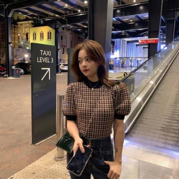 タグ付き NEEDLES 半袖 ニット 千鳥柄 M ネイビー 14_000000020744.jpg?1678932761