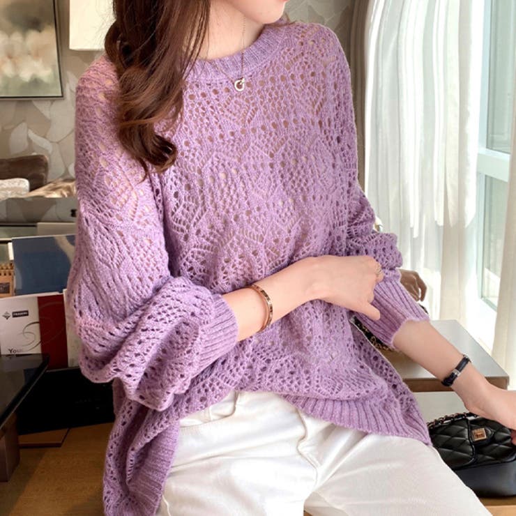 【大きいサイズ3L】アラン編みがおしゃれな♡秋ピンクニットアップ新品☆フレア袖