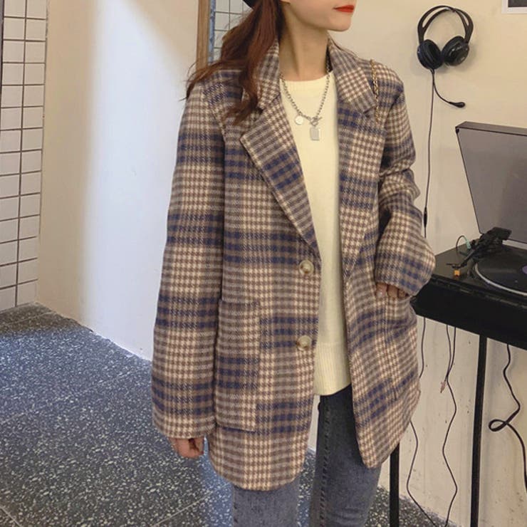 起毛チェックテーラージャケット | ad thie | 詳細画像9 