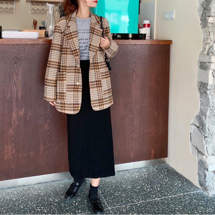 起毛チェックテーラージャケット | ad thie | 詳細画像4 