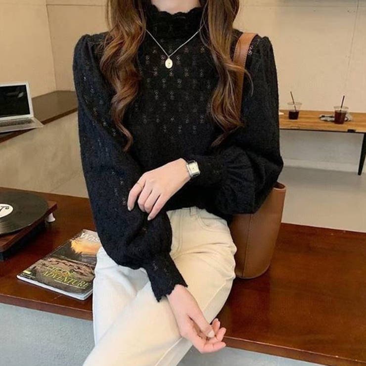 花柄起毛透かしレースプルオーバー | ad thie | 詳細画像10 